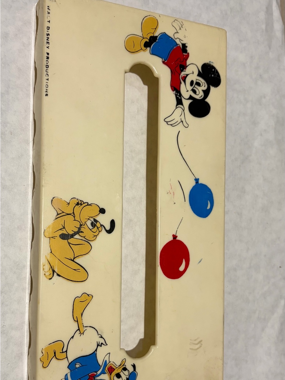 Disney Mickey Mouse, Pluto & Donald Tissue Box Cover - Cream, Red, Blue, Yellow